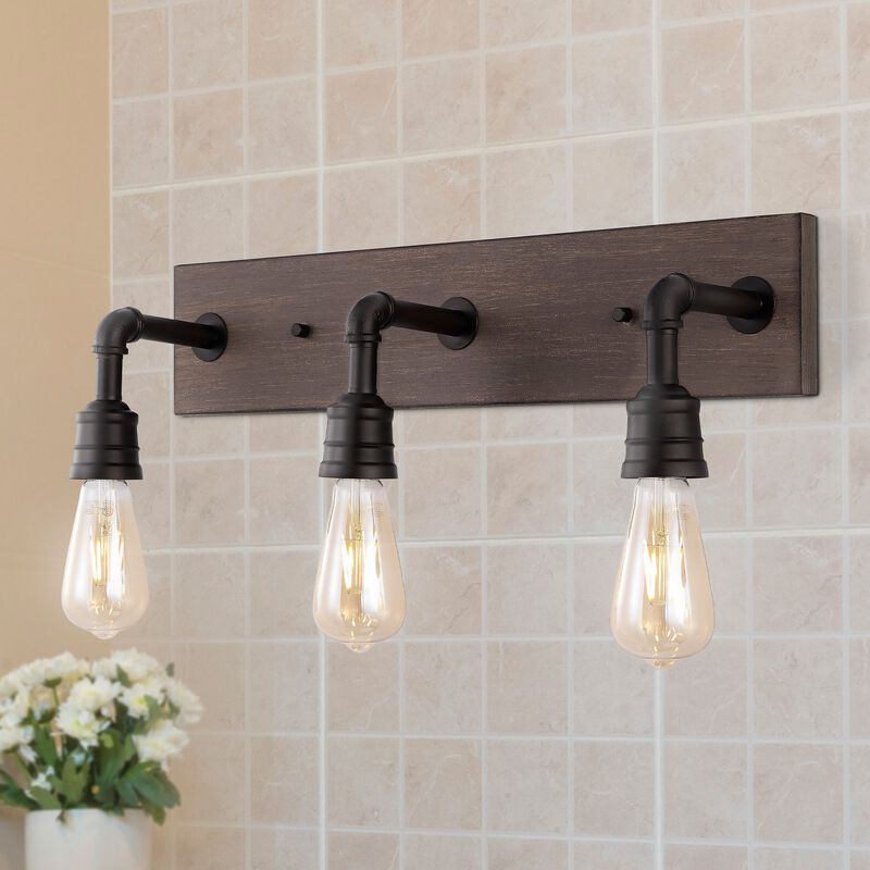Corbett 3-Light Rustic Farmhouse Iron LED Vanity
