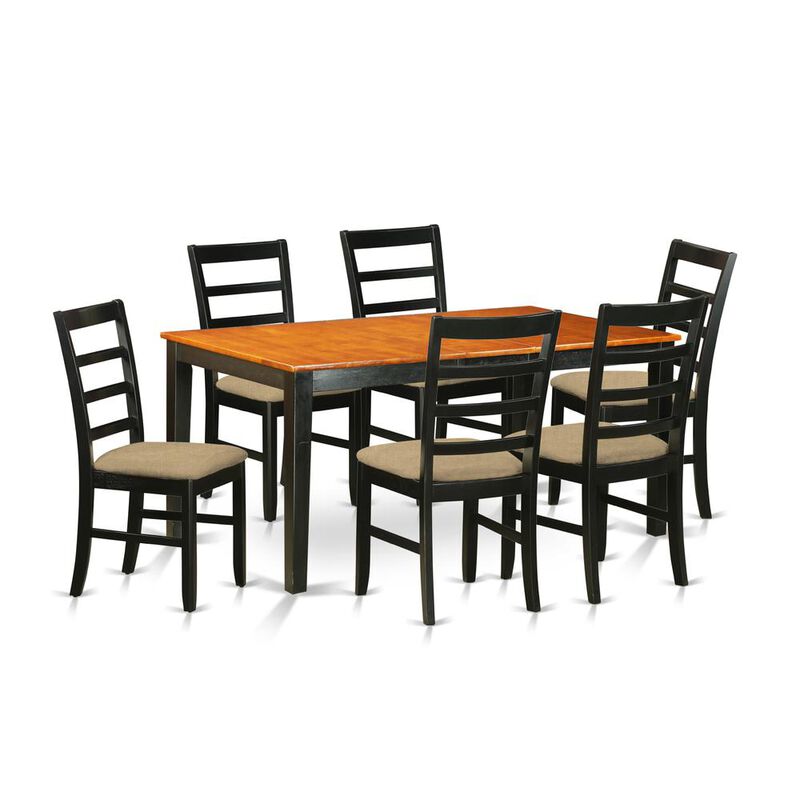 7 PC Table set-Dining Table and 6 Wood Dining Chairs