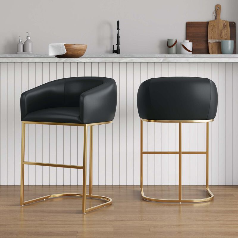 Louvre Black Counter Stools (Set of 2)