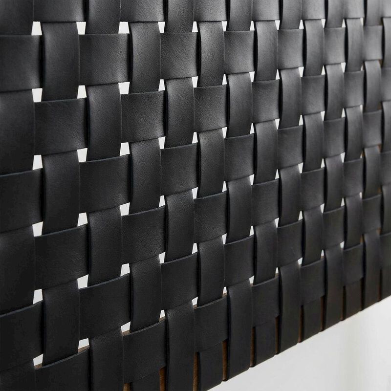 Vegan Leather King Headboard with Woven Texture and Durable Frame image number 4