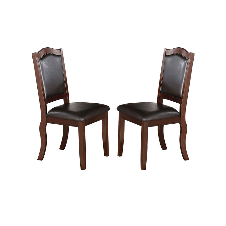 Streamdale Faux Leather Upholstered Dining Chairs, Brown(Set Of 2)