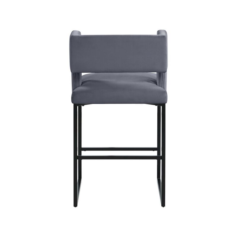 Meridian Furniture Caleb Velvet Counter Stool, Set of 2