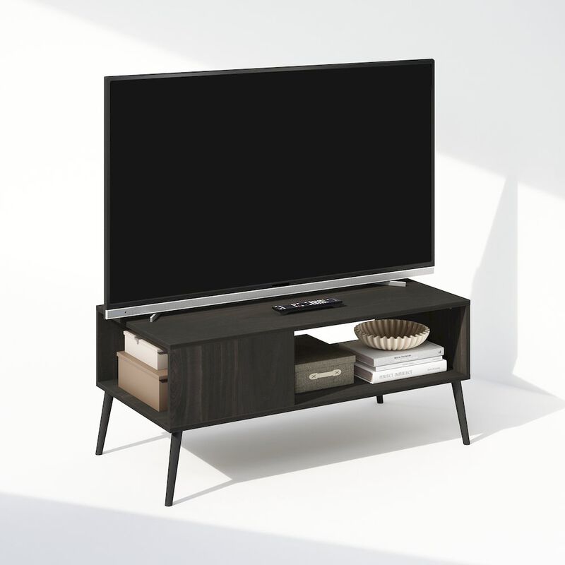 Claude Mid Century Style TV Stand for TV up to 40 with Wood Legs, Espresso