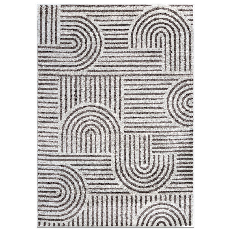 World Rug Gallery Bohemian Stipre Arch Design Area Rug:  Geometric,  Rectangle,  Low Pile,  Stain & Fade Resistant image number 0