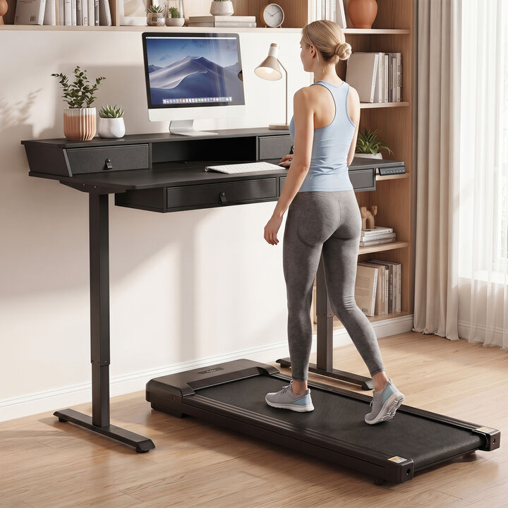 Electric Height Adjustable Standing Desk with Storage Drawers