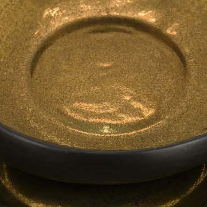 Rema Decorative Tabletop Bowls Set of 2, Modern Gold and Black Ceramic