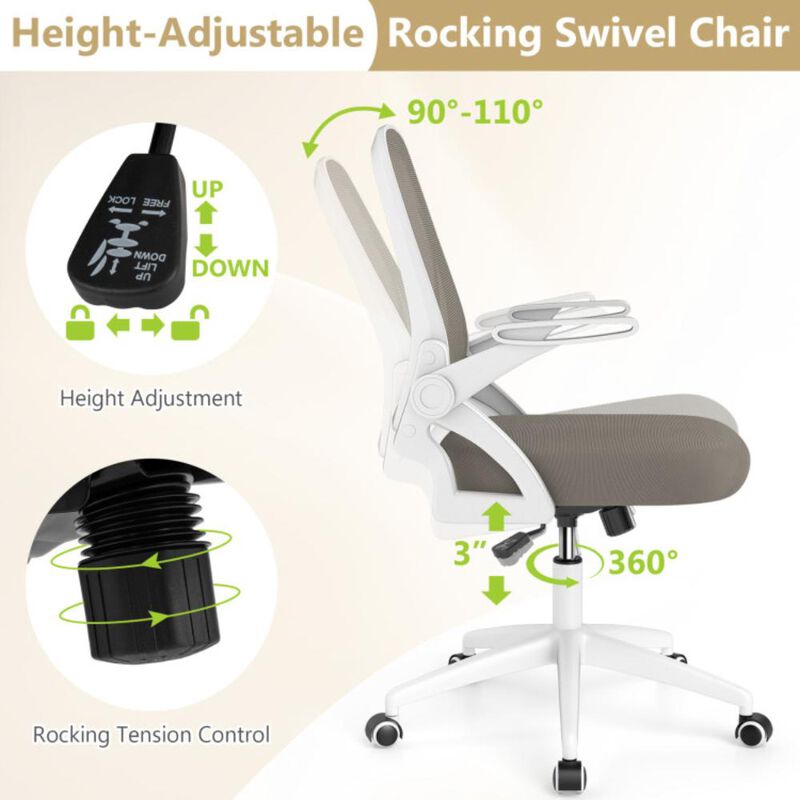 Hivvago Ergonomic Computer Desk Chair with Lumbar Support and Flip-up Arms