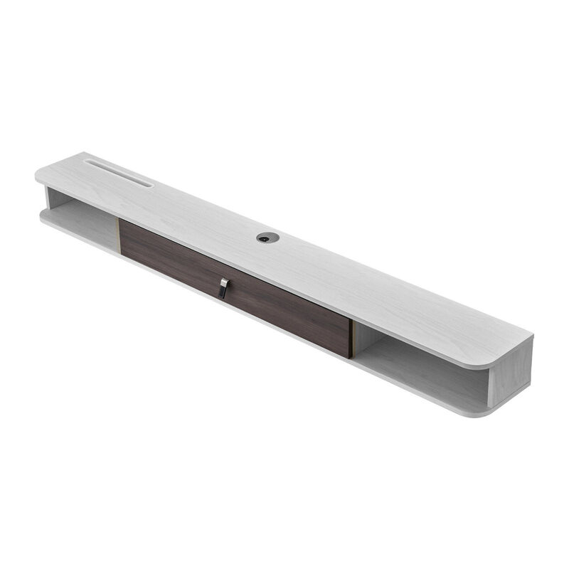 Floating TV Stand with Storage Cabinet, Wall Mounted Entertainment Center with Cable Management-White image number 0