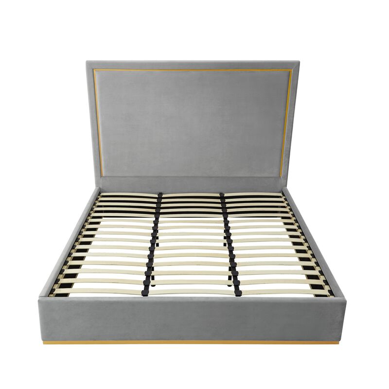 Inspired Home Emil Velvet Platform Bed