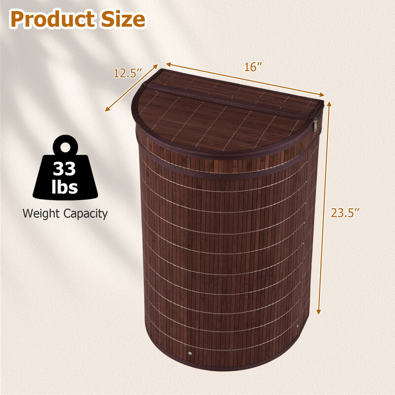 19 Gal Wicker Clothes Hamper with Zippered Lid and Fabric Liner image number 2