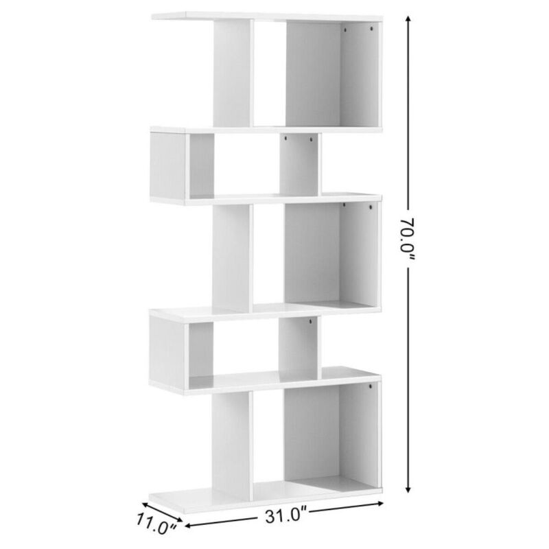 Hivvago 5 Cubes Ladder Shelf Corner Bookshelf Display Rack Bookcase