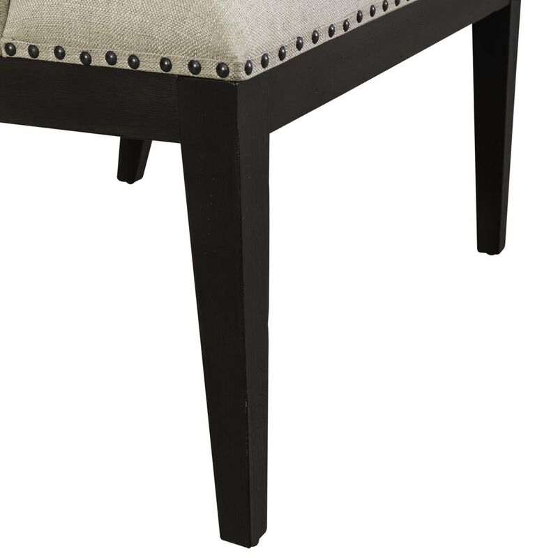 Liberty Furniture Americana Farmhouse Upholstered Shelter Dining Bench- Black in Dusty Taupe image number 3