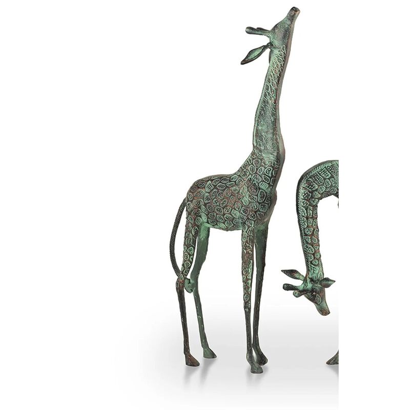 Spi Home Verdigris Finish Cast Aluminum Treetopper Giraffes Garden Sculpture image number 1