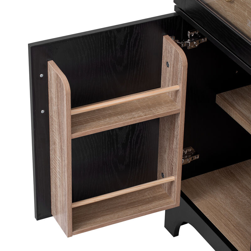 Merax Arched Kitchen Pantry Cabinet with Door Shelves image number 8