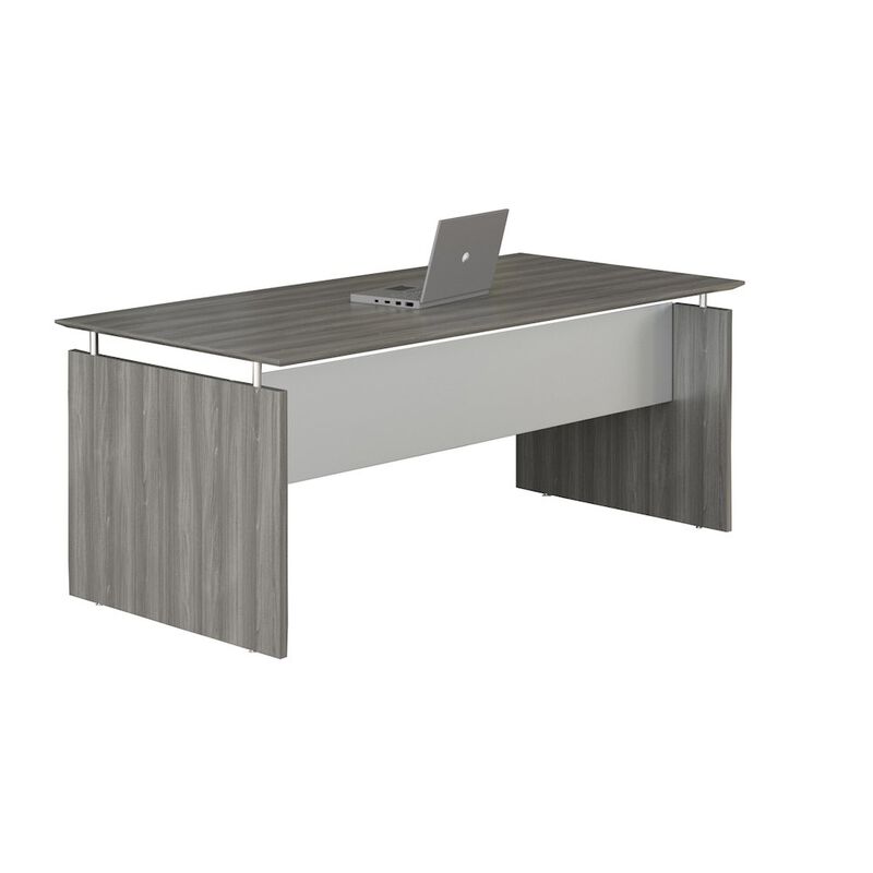 63" Rectangle Straight Desk, Gray Steel