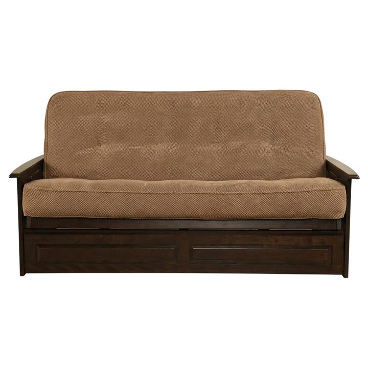 Phoenix Frame-Espresso Finish-Marmont Mocha Mattress-Storage Drawers