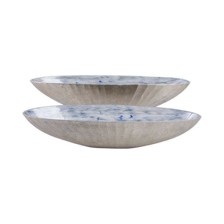 S/2 20/23" Oval Metal Bowl