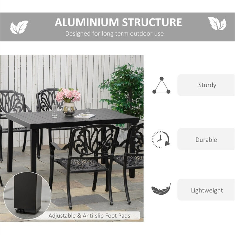 Stylish Outdoor Patio Dining Table with Durable Surface and Sturdy Legs for Backyard or Terrace image number 2