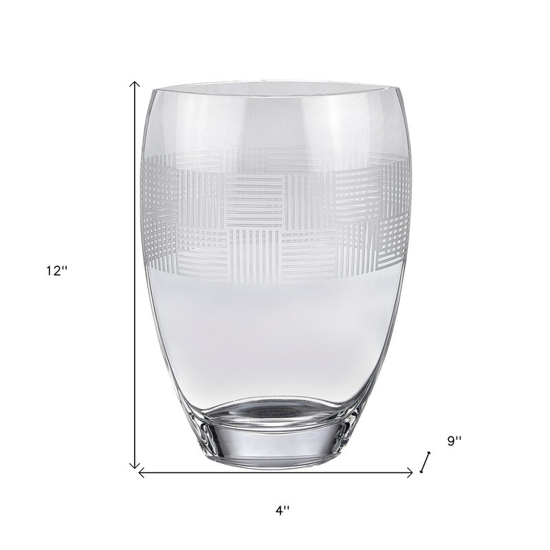 Geometric Design Oval Crystal Table Vase &ndash; Decorative Vase for Living Room, Bedroom, or Office image number 5