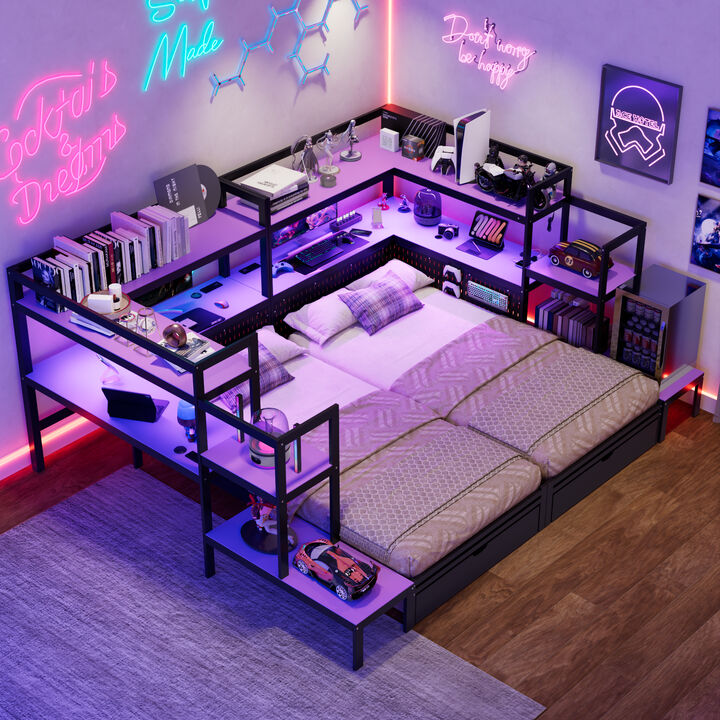 Merax Twin Size Multi-Functional Gaming Daybed