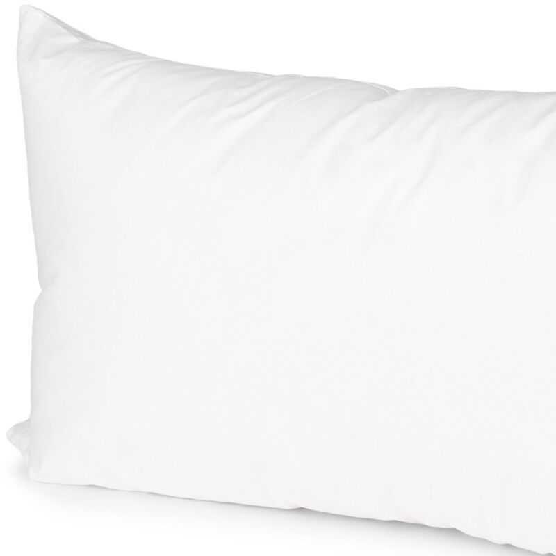HomeRoots 13" X 21" White Lumbar Cotton Down Blend Throw Pillow Insert image number 2