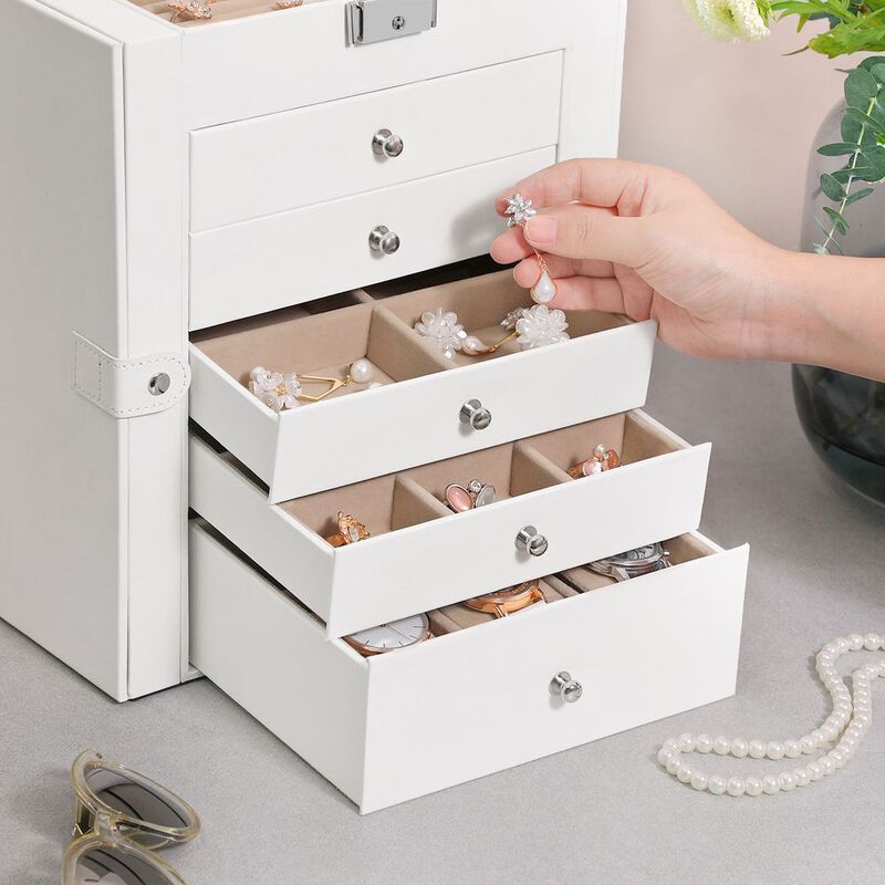 BreeBe 6-Tier Large Jewelry Case with Drawers