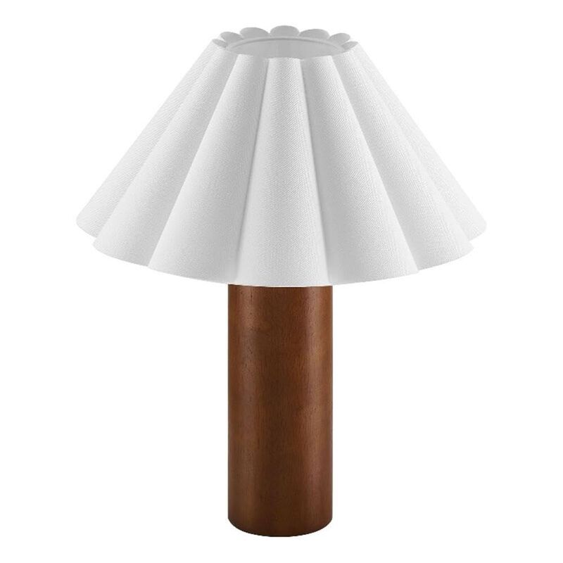 Modway Flora Table Lamp with Pleated Petal Lampshade in Walnut image number 0