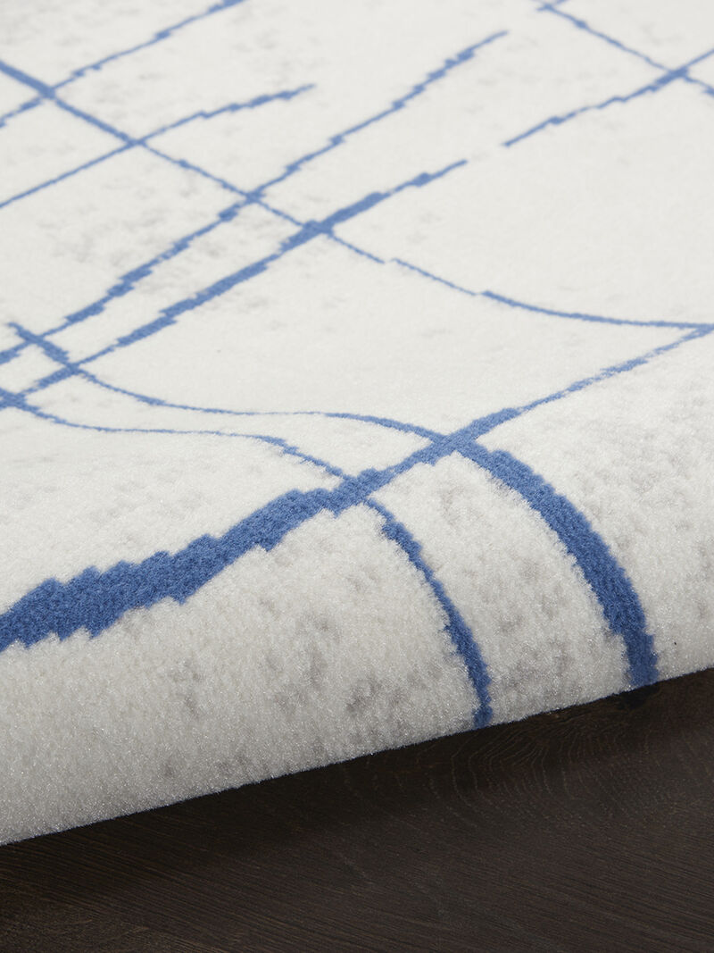 Whimsicle WHS09 Ivory/Blue 3' x 5' Rug