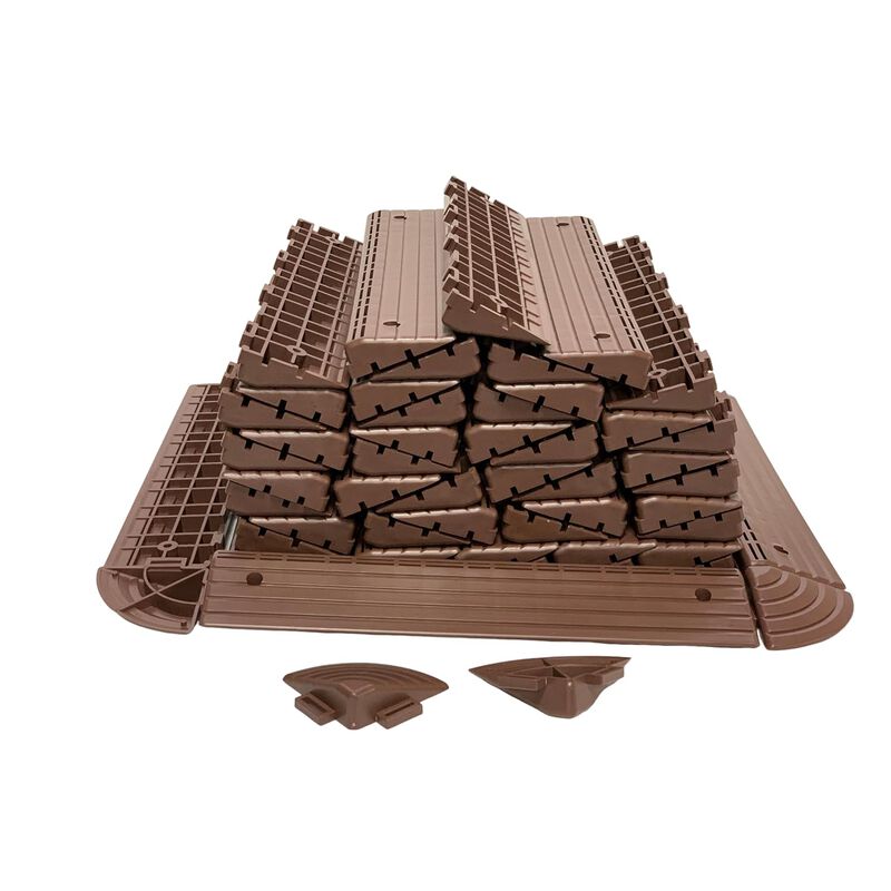 Interlocking Deck Tiles Corner Trim Pieces (30 Pcs+4 Corners), Waterproof, Easy Snap Edge Sealing Strips image number 0