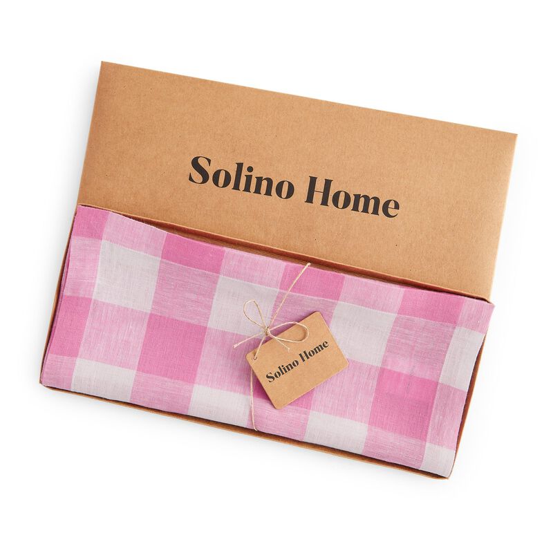 Solino Home 100% Pure Linen Table Runner - Buffalo Check