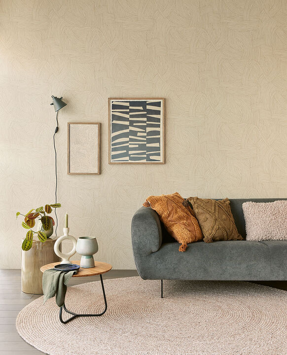 Freesia Grey Abstract Woven Wallpaper