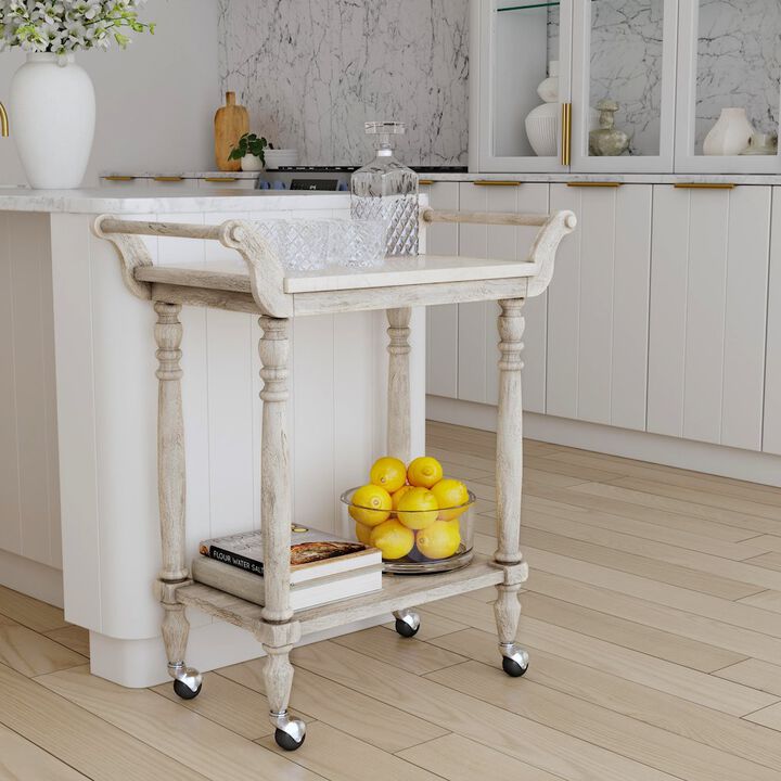 Butler Specialty Company Danielle Marble Bar Cart, Gray