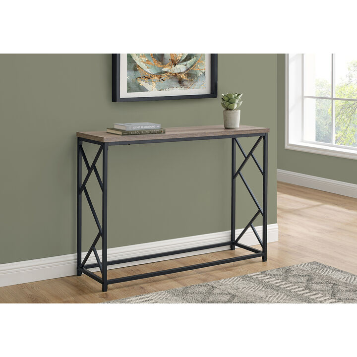 Monarch Specialties I 3533 Accent Table, Console, Entryway, Narrow, Sofa, Living Room, Bedroom, Metal, Laminate, Brown, Black, Contemporary, Modern