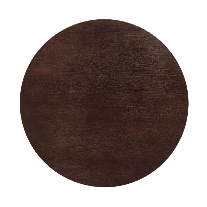 Modway - Lippa 48" Round Wood Grain Dining Table Black Natural