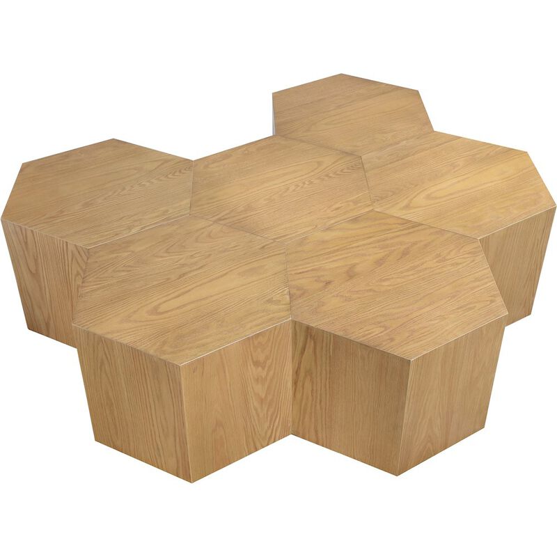 Meridian Furniture Eternal Natural Oak Wood 6pc. Modular Coffee Table