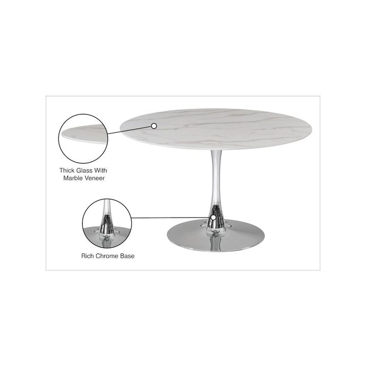 Meridian Furniture Tulip Chrome Dining Table