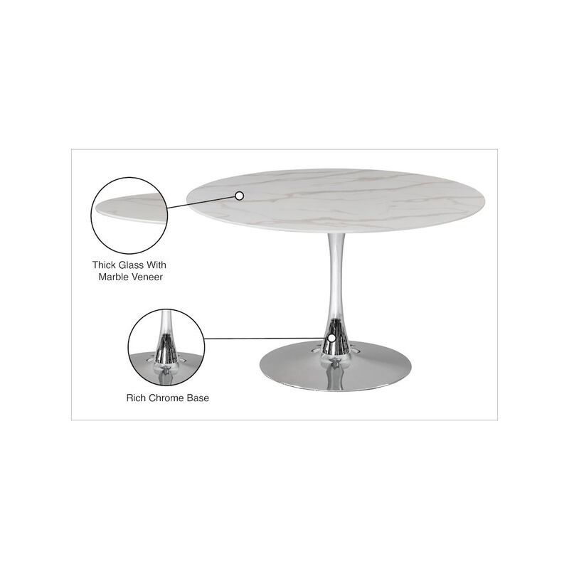 Meridian Furniture Tulip Chrome Dining Table