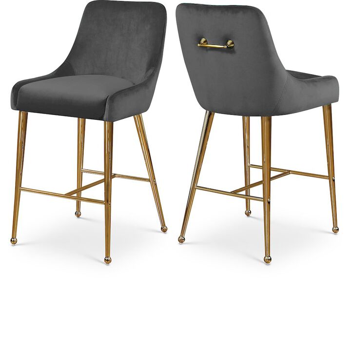 Meridian Furniture Owen Velvet Stool, Set of 2