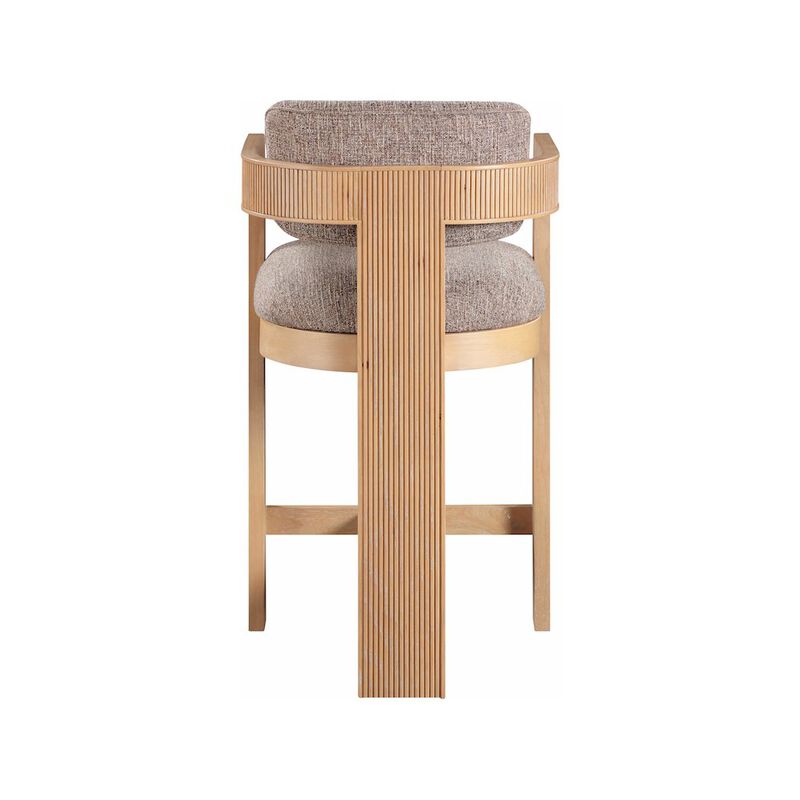 Meridian Furniture Sacha Linen Textured Fabric Stool