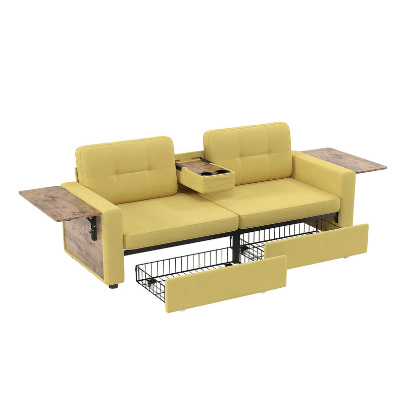 Pismeg  Pull-Out Storage Drawers Loveseat image number 9