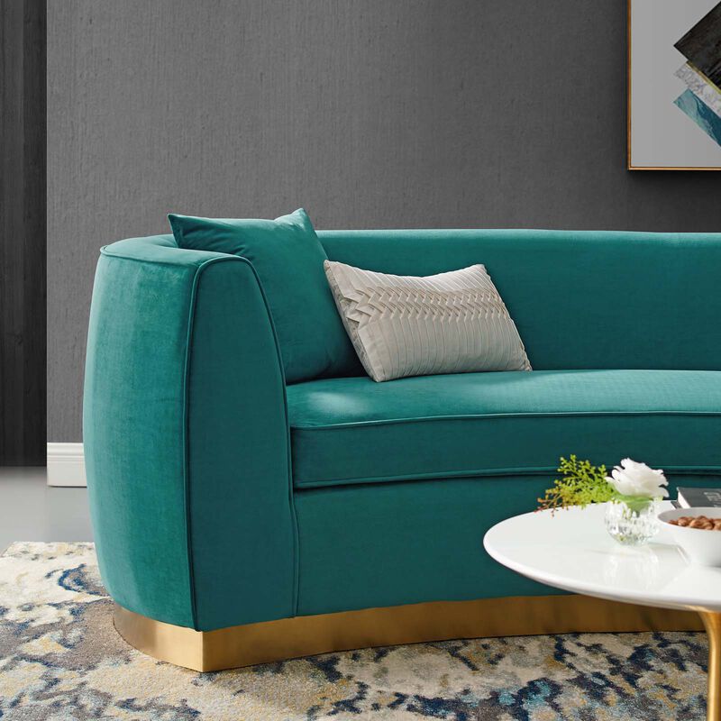 Resolute Curved Performance Velvet Sofa image number 5