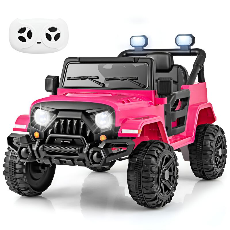 Kids 12V Ride On Truck with Threaded Wheels Remote Control and 3 Speed Modes image number 3