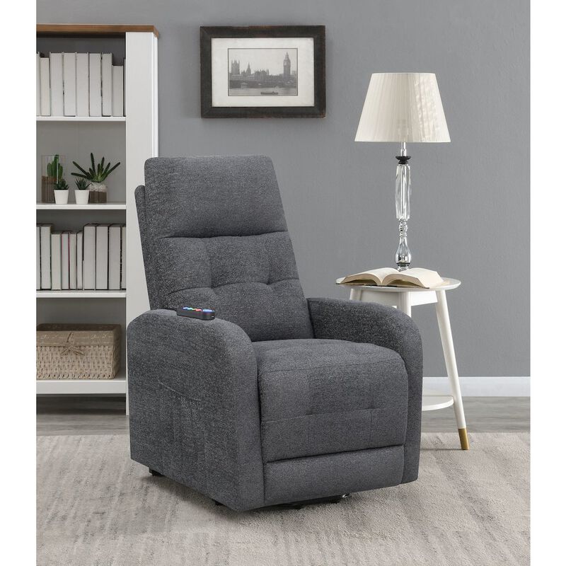 Coaster Co. of America Howie Upholstered Power Lift Massage Chair Charcoal image number 6