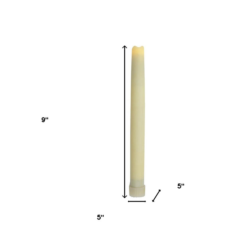 HomeRoots Set of Two Ivory Flameless Taper Candle image number 3