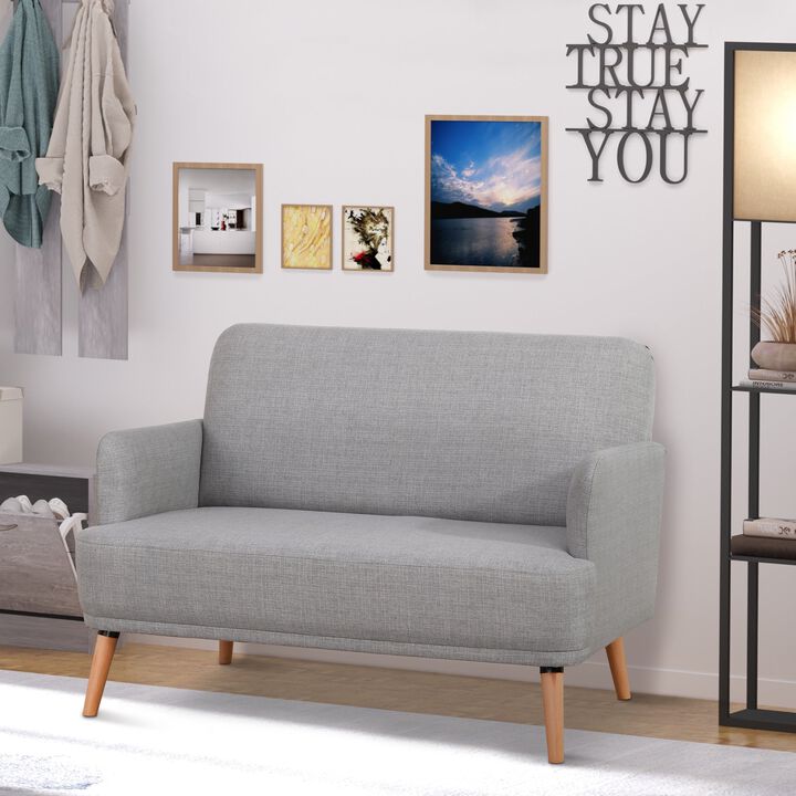 48" Loveseat Sofa for Bedroom, Modern Love Seats Furniture, Grey