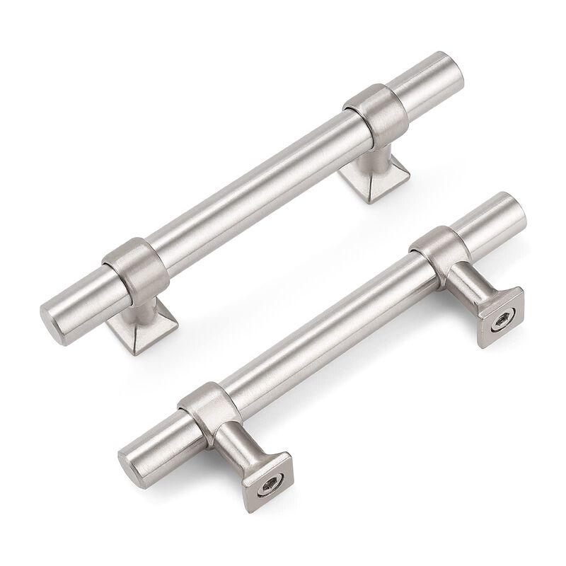 knobelite 30 Pack Cabinet Pulls 3 inch Stainless Steel Kitchen Cabinet Handles Brushed Nickel T Bar Drawer Knobs for Bathroom