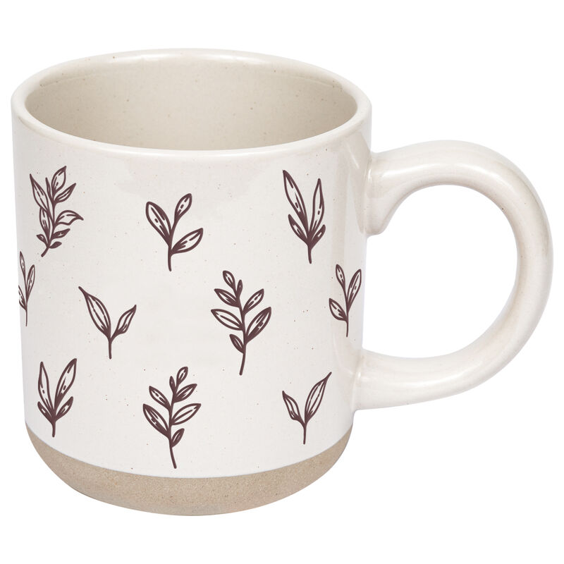 Brown Leaves 14 oz Stoneware Coffee Mug image number 0