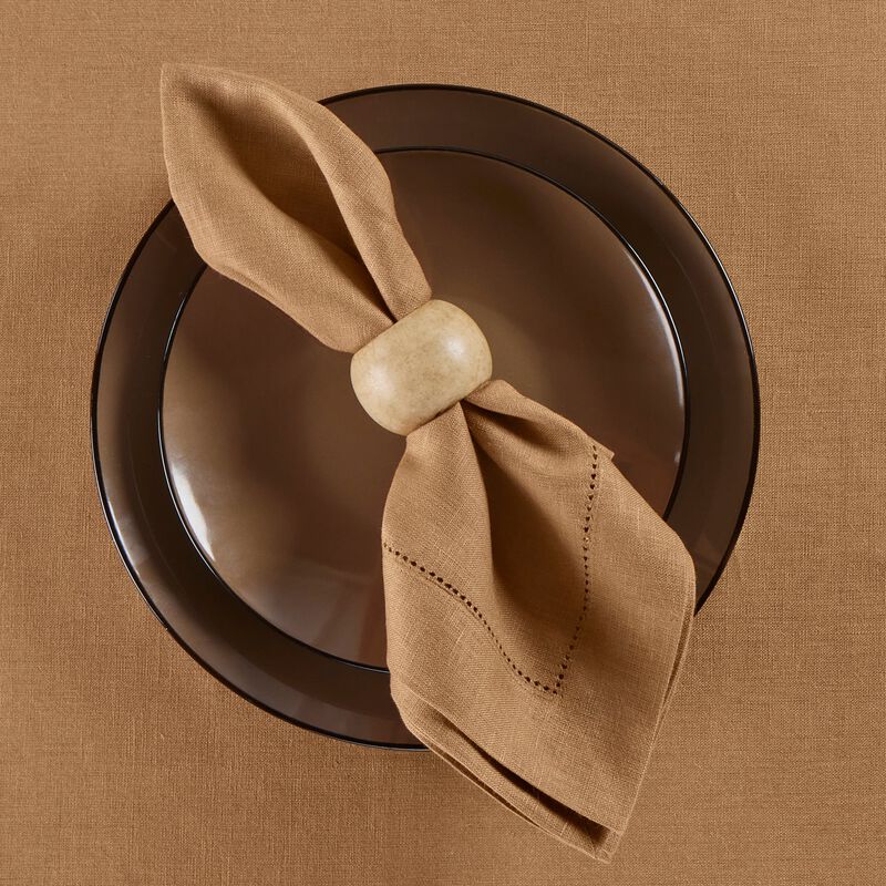 Solino Home 100% Pure Linen Dinner Napkins Set of 4 - Medium Weight Hemstitch