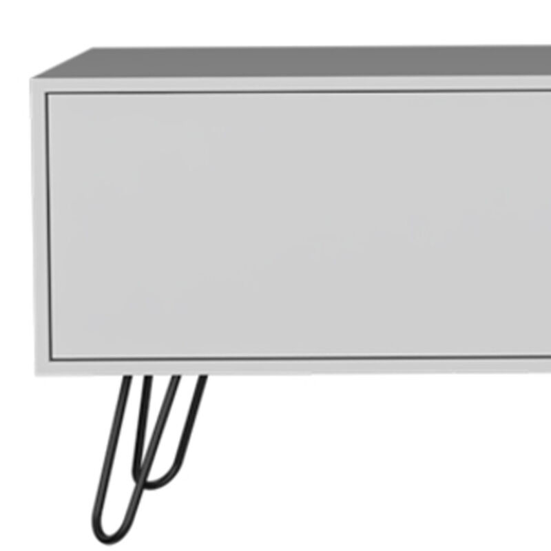 HomeRoots 71" White Cabinet Open And Enclosed Storage TV Stand image number 4