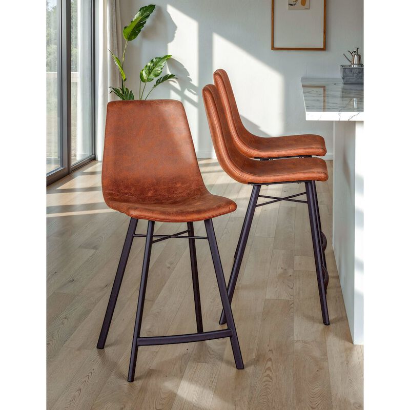 World Interiors Hudson Counter Chair in Trapper Brown Microfiber image number 5